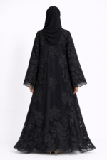 Black Luxury Occasion Abaya – Floral Embroidered abaya