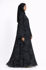 Black Luxury Occasion Abaya – Floral Embroidered abaya