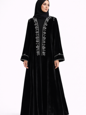 Velvet Handmade Abaya – Elegant Dubai Luxury Handwork Abaya