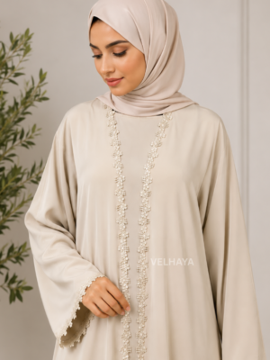 Elegant Arabic Style Open Abaya – Luxury Dubai Fashion
