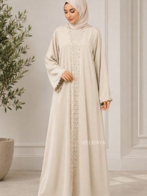 Elegant Arabic Style Open Abaya – Luxury Dubai Fashion