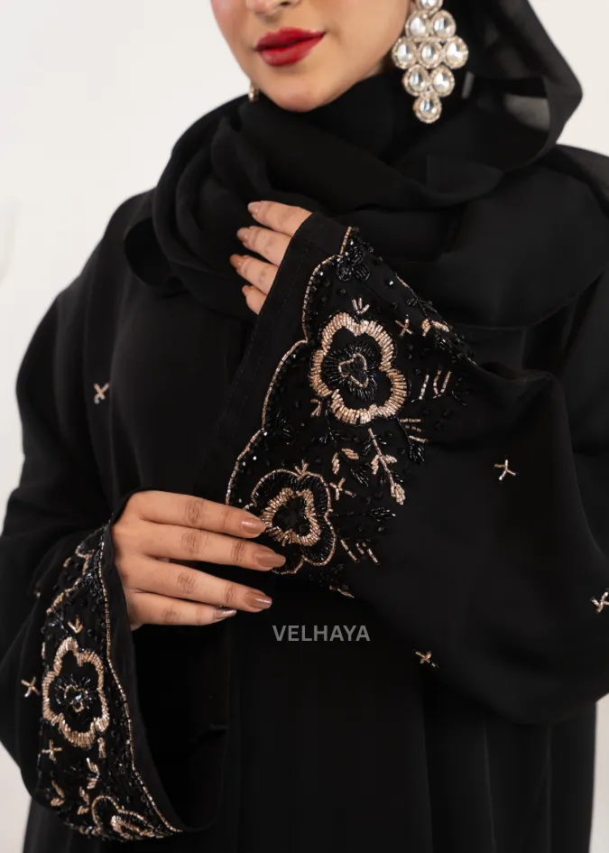 Black Premium Handcrafted Abaya – Luxury Dubai Abaya for Women
