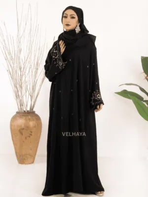Black Premium Handcrafted Abaya – Luxury Dubai Abaya for Women