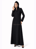 Modern Blazer Abaya for Women – Black Formal Trench Abaya