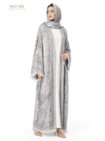 Stonework Pashmina Abaya With Inner Dress – Soft & Comfortable Dubai Style Abaya