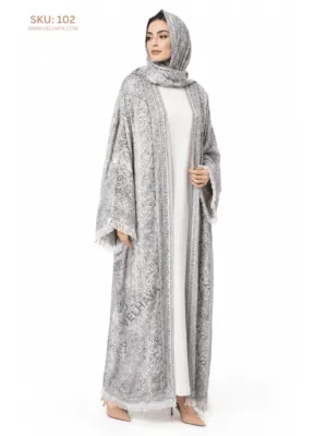 Stonework Pashmina Abaya With Inner Dress – Soft & Comfortable Dubai Style Abaya