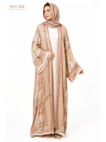 Stonework Pashmina Abaya With Inner Dress – Soft & Comfortable Dubai Style Abaya