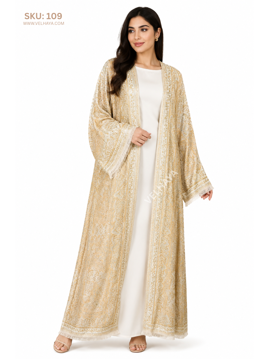Trending Stonework Pashmina Abaya - Elegant Dubai Abaya for Modest Fashion