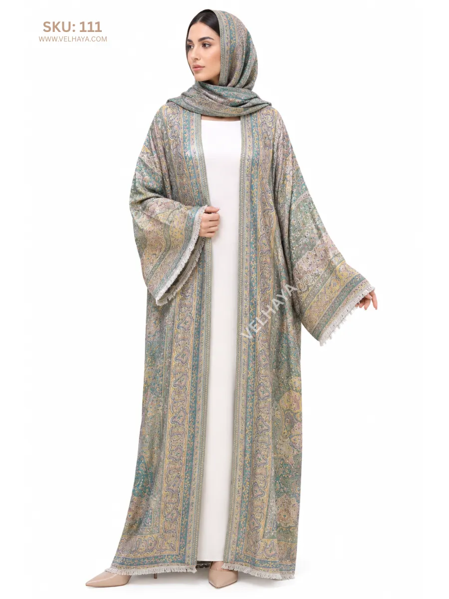 Trending Stonework Pashmina Dubai Abaya – Elegant Luxury Modest Fashion for Women 111