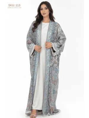 Trending Stonework Pashmina Abaya - Elegant Dubai Abaya for Modest Fashion 113
