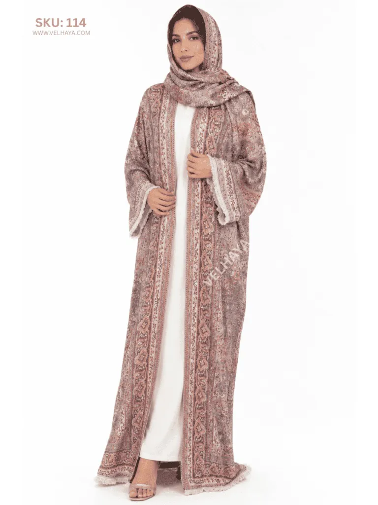 Trending Stonework Pashmina Abaya - Elegant Dubai Abaya for Modest Fashion 114