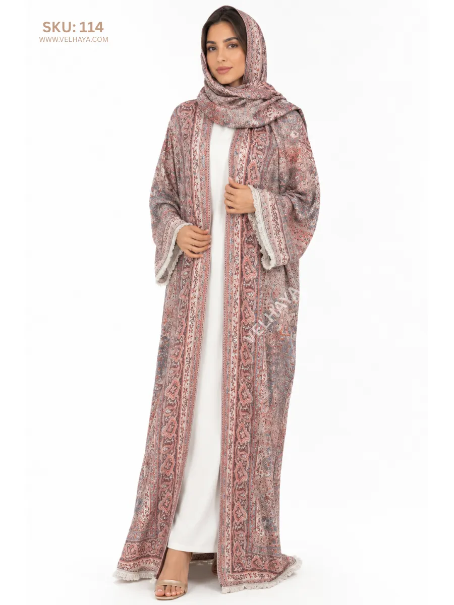 Trending Stonework Pashmina Abaya - Elegant Dubai Abaya for Modest Fashion 114