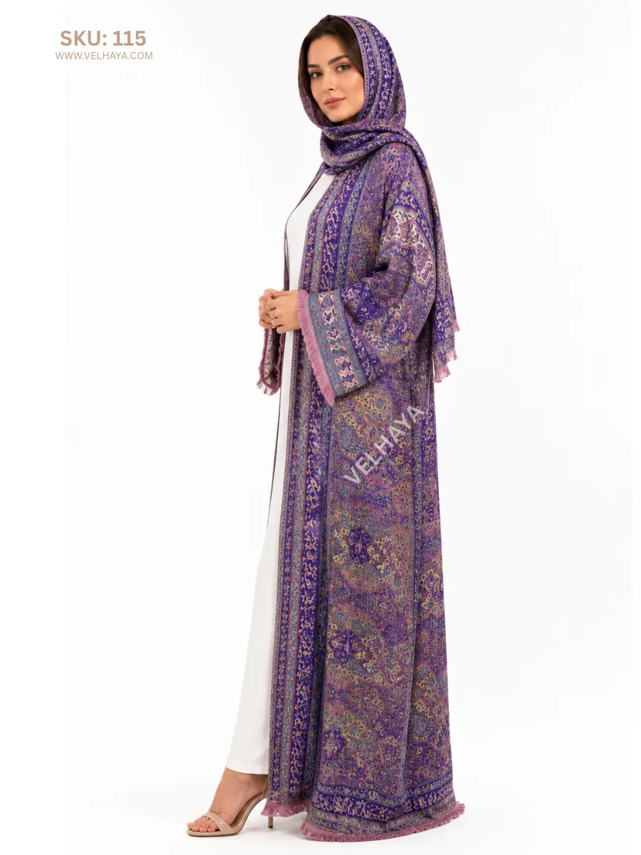 Trending Stonework Pashmina Abaya - Elegant Dubai Abaya for Modest Fashion 115
