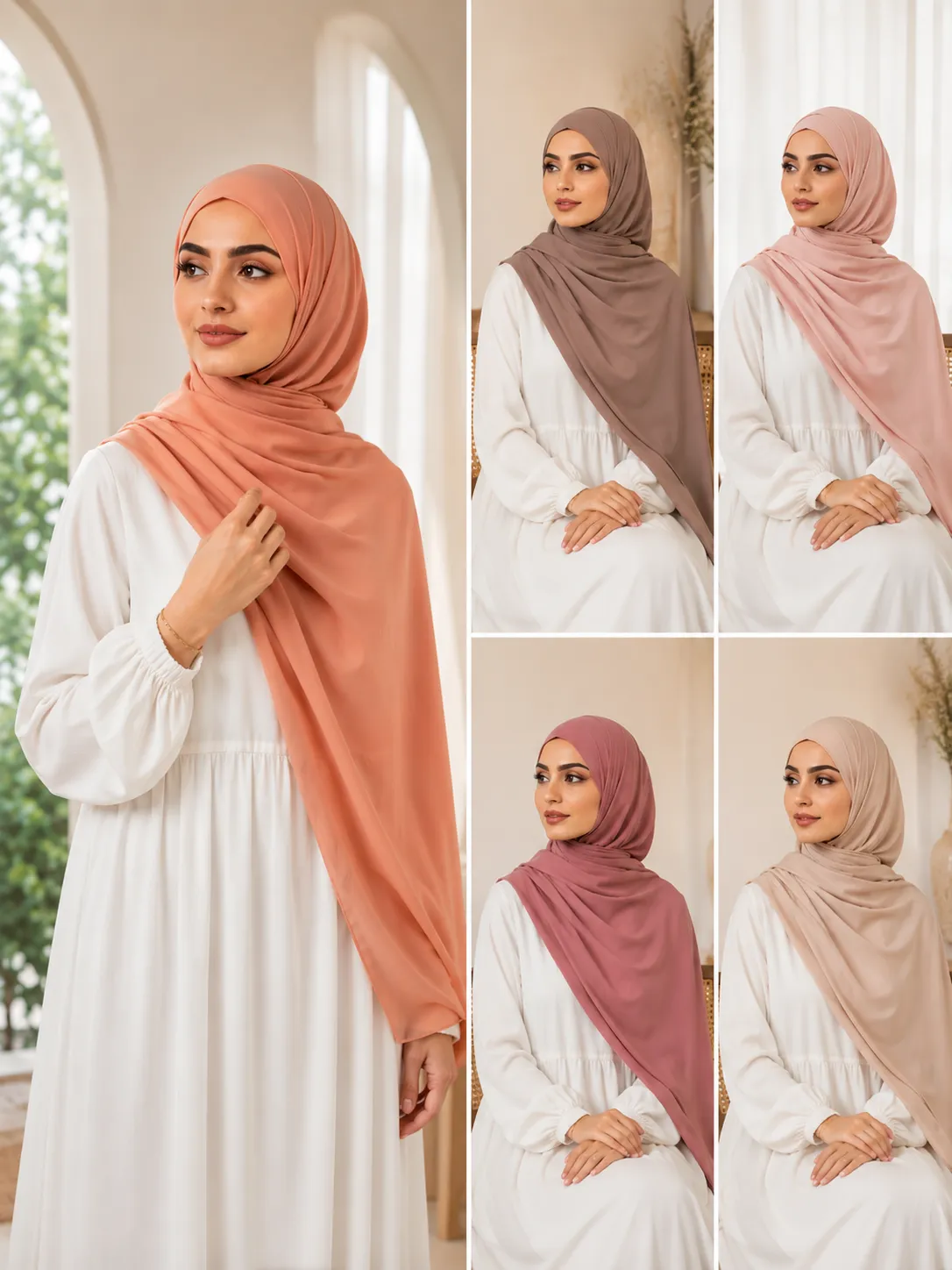 premium quality 5PCS/Box Plain Hijab Chiffon Hijab for Women